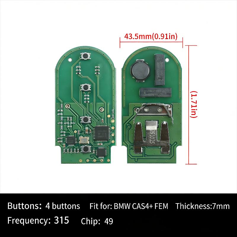 315/433Mhz Id49 Promixity Keyless Go Car Remote Key For Bmw 1 3 5 7 Series X1 X3 X5 X6 X7 Cas4 Cas4+ Fem F System