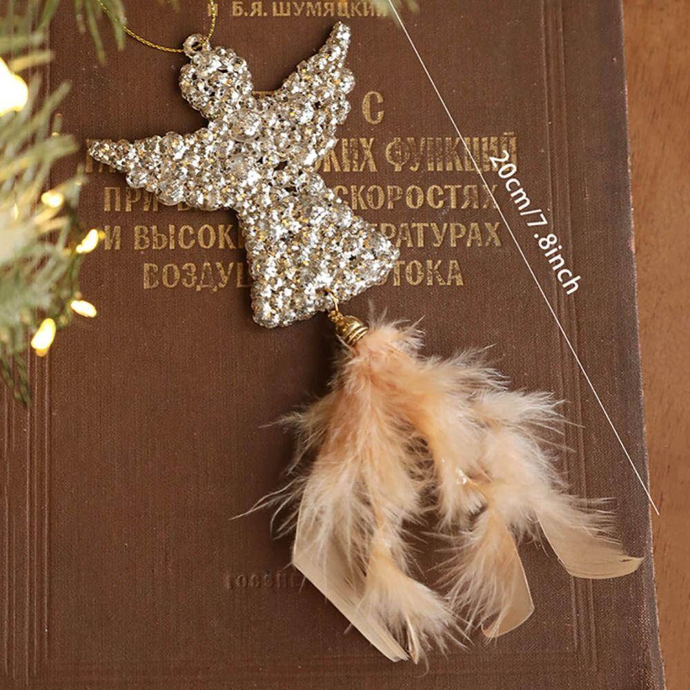 Plastic Christmas Tree Feather Pendant Snowflake Angel Christmas Hanging Decoration Feather Elk Hanging Ornament