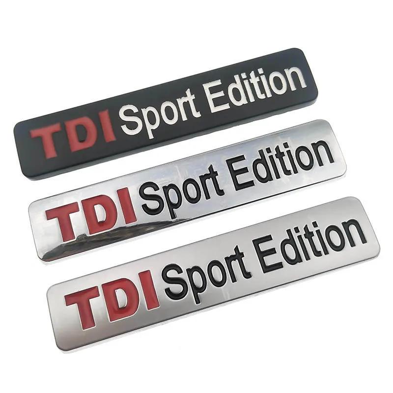 Металлическая красная наклейка с логотипом TDI Sport Edition Turbo Car, эмблема, хромированный значок, наклейки для POLO GOLF CC TT JETTA GTI TOUAREG