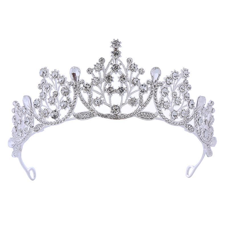 Children's Crown Tiara Princess Rhinestone Headband Model Catwalk Performance Crown Girls Birthday Dress Hair Accessories