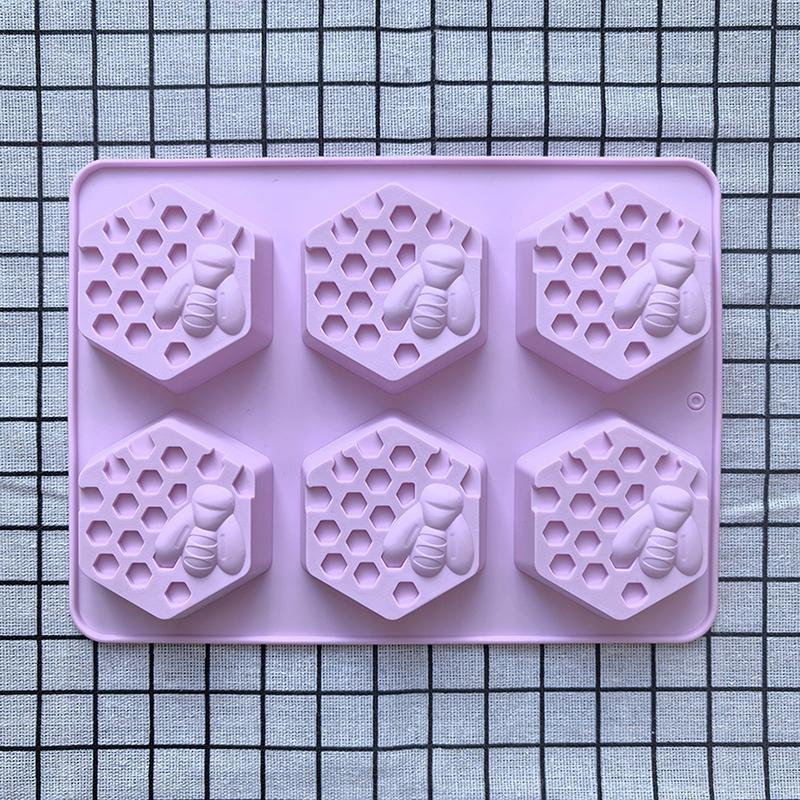 3D Bee Honeycomb Silicone Soap Mold Diy Soap Making Supplies Handmade Chocolate Cake Decoration Baking Tools