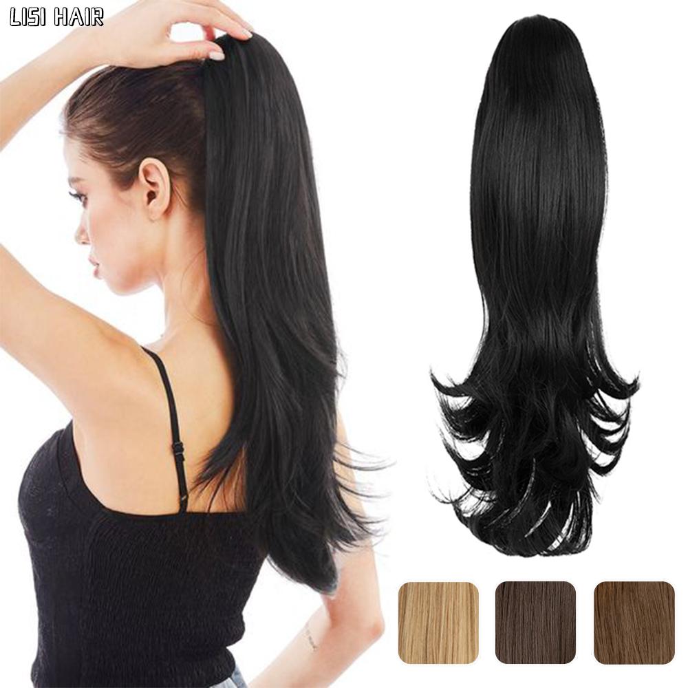 LISI HAIR Синтетический волнистый зажим для наращивания волос в хвосте, термостойкий хвост, кусок волос для женщин, повседневная вечеринка