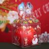 10PCS PVC Transparent Candy Box Christmas Decoration Gift Box and Packaging Santa Claus Snowman Elk Reindeer Candy Apple Boxes
