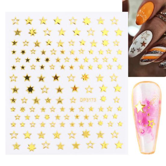 3Pcs/Set Nail Decals Non-Fading Luxury Ultra Thin Decoration Stickers Sparkly Geometry Decals