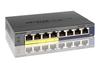 NETGEAR Switching Hub 8 Ports Gigabit Metal Housing Wall Mountable Quiet Fanless VLAN QoS Unmanaged Plus for Corporate GS108PE PoE+ (53W)