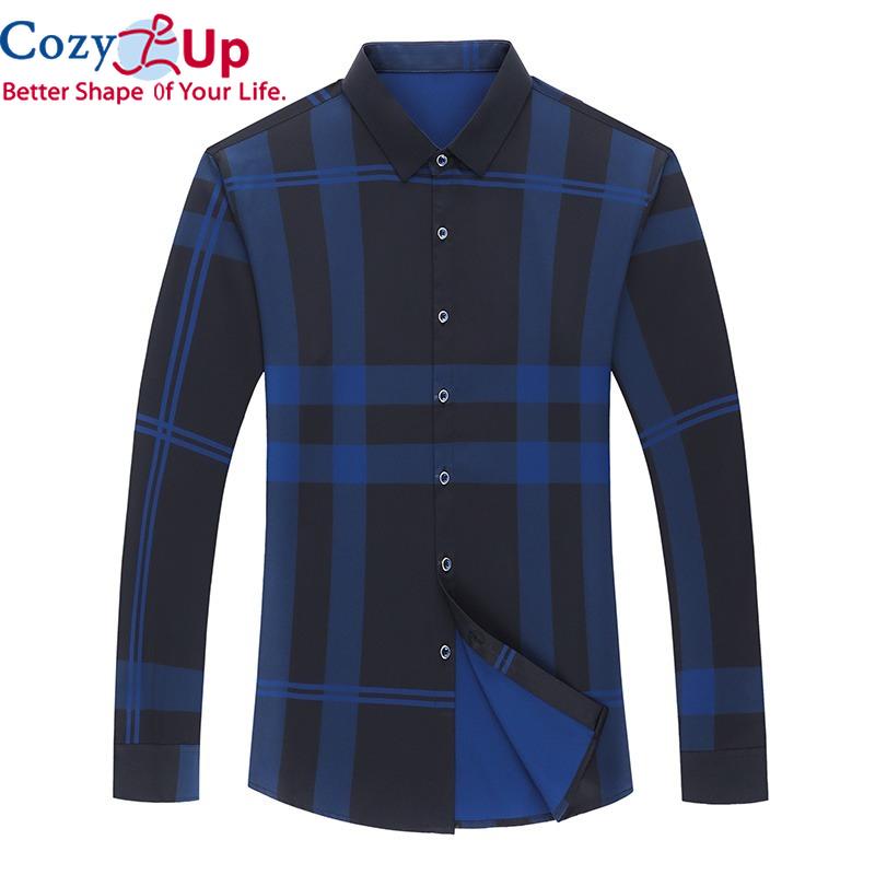 Cozy Up Мужские рубашки Slim Fit Классическая рубашка Весенняя повседневная клетчатая рубашка с длинным рукавом