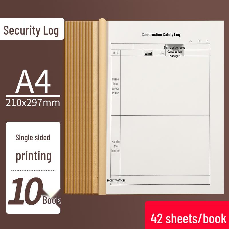10 A4 Construction Log Notebooks, 16K, Double-Sided, Thickened Engineering Record Books for Construction Site Work