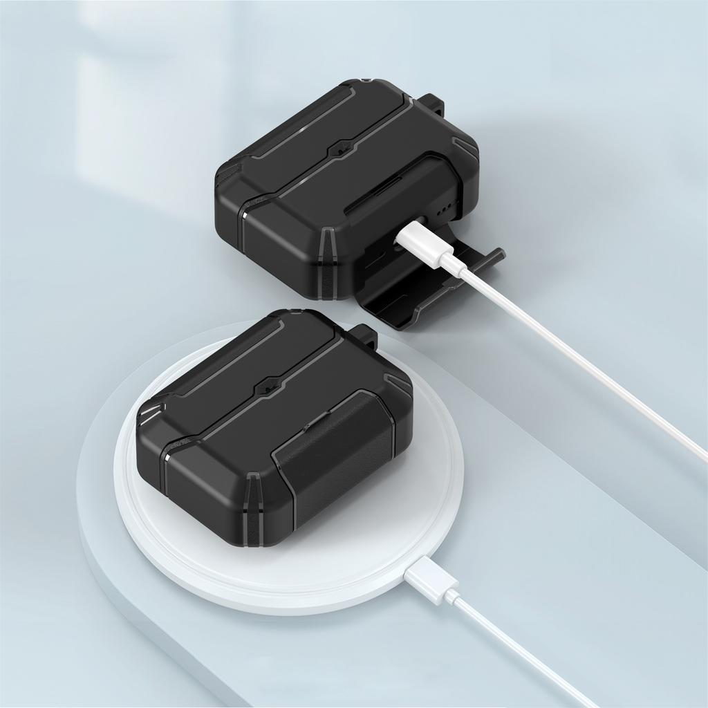 Чехол для AirPods Pro 2 со складной подставкой, чехол для наушников из ТПУ и ПК с карабином