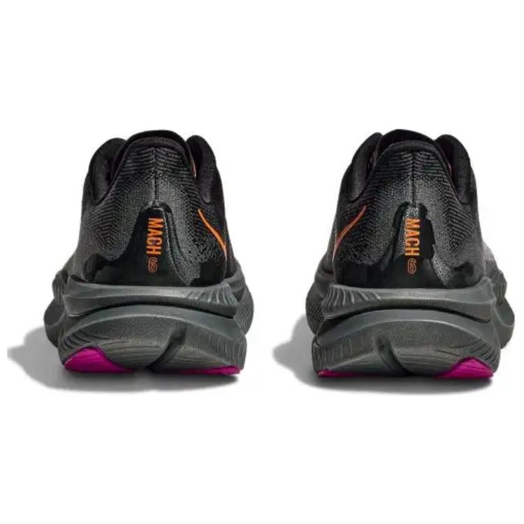 HOKA One One Mach 6 Удобные Нескользящие Прочные Амортизирующие Низкие Кроссовки для Бега Женские Кроссовки для Бега Черные 1147810-BKFS