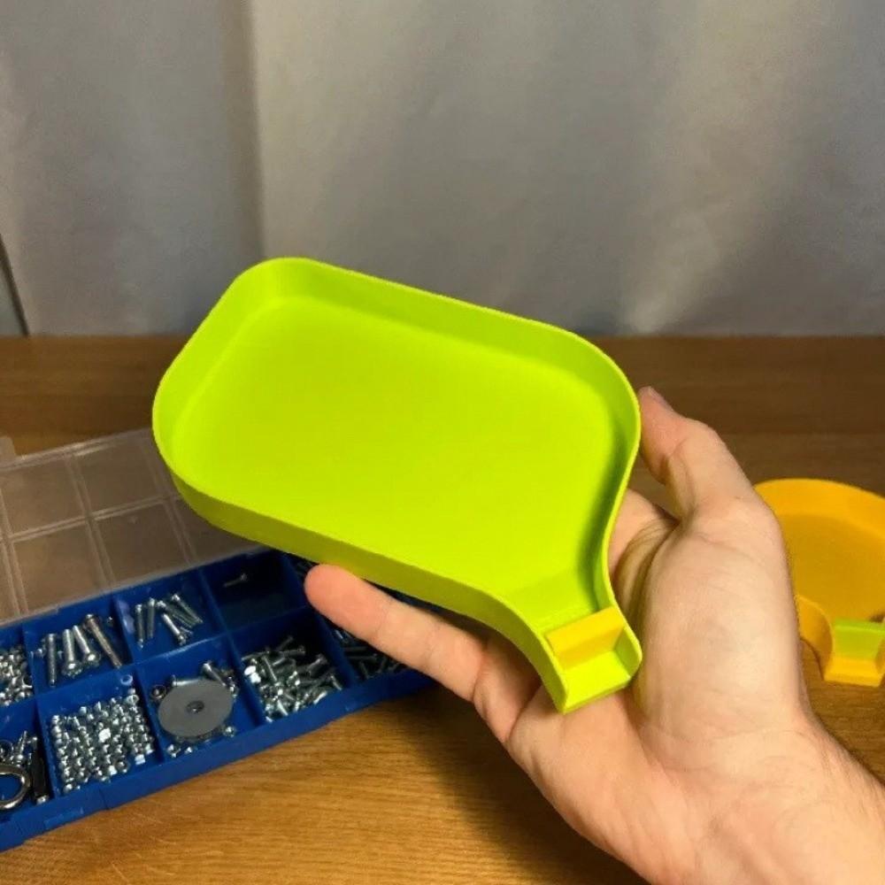 Plastic Funnel Tray with Barrier Plug Small Parts Tools Tray Screw Nut Storage