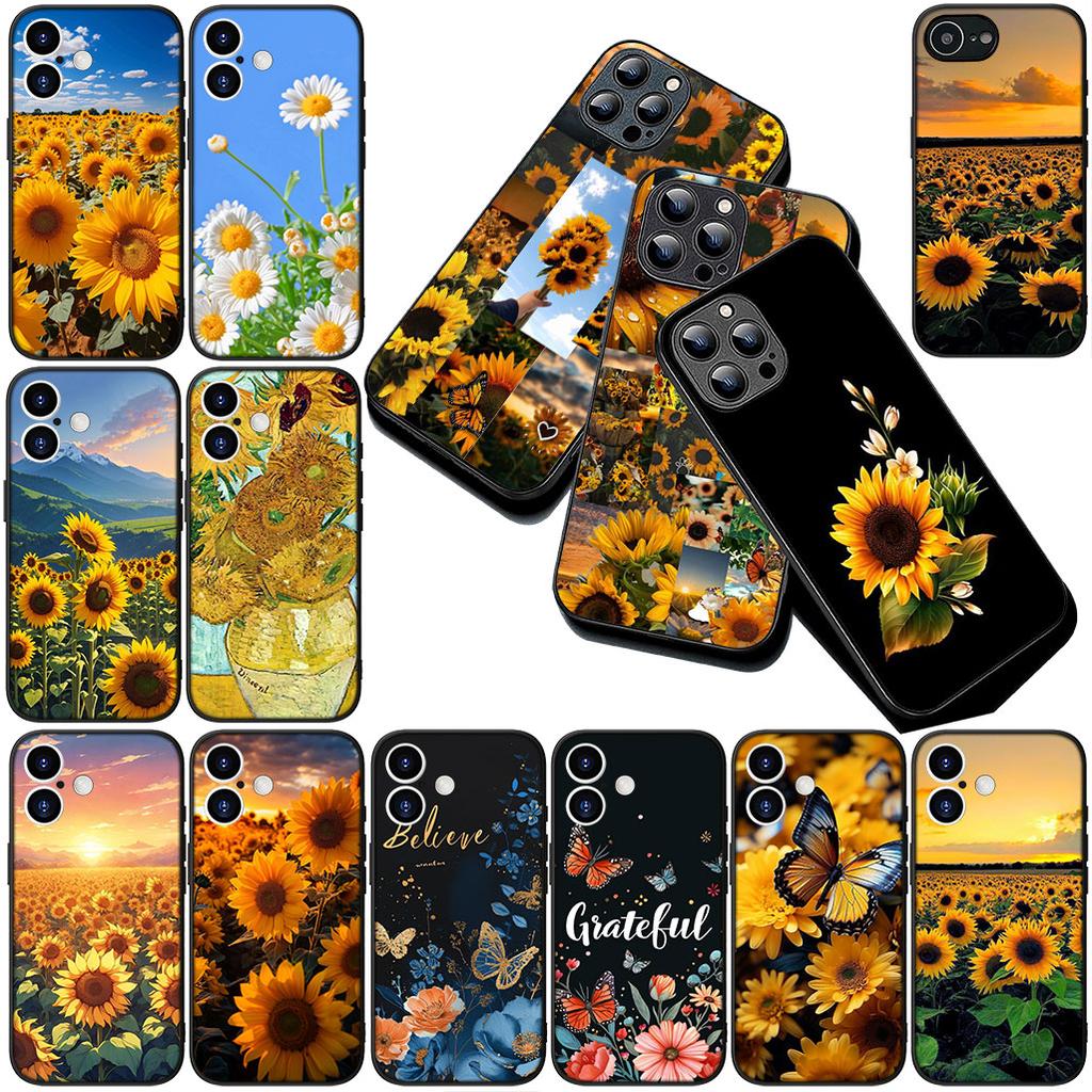 Cover for Samsung Galaxy A35 A36 A55 A26 A05 A06 A14 A50 A51 A53 A54 A12 A13 A23 Phone Case Sunflower Yellow Flower Butterfly