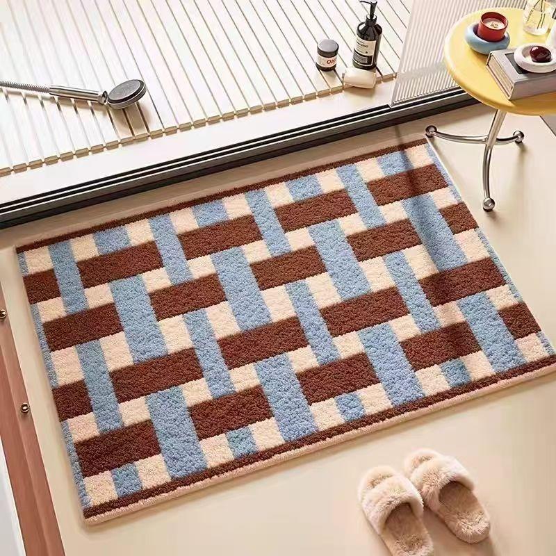 Imitation cashmere bathroom floor mat toilet toilet toilet door absorbent foot mat household quick-drying carpet