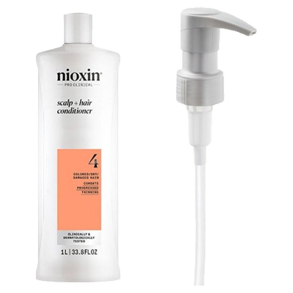 Nioxin Scalp Hair Conditioner NO.4 + Pump Set 1 pcs 1L