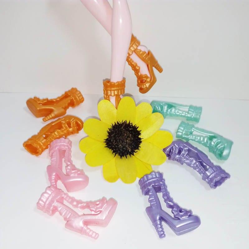 5pairs/lot New Fashion Doll Shoes Stylish Accessories High Heels Shoes For Monster High Doll Party