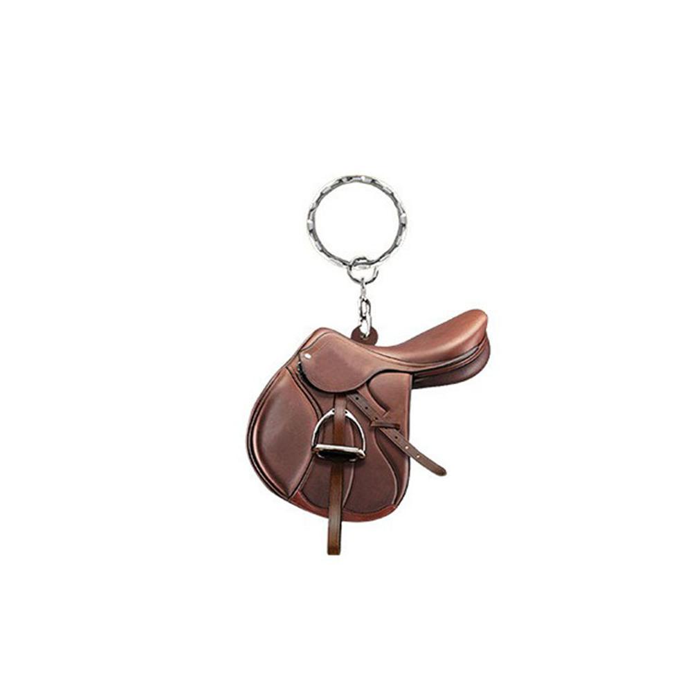 Horse Western Cowboy Saddle Shape Keychain Acrylic Charm Pendant Hanging Keyring Decoration Car Key Rings Holder Gifts Not 3D