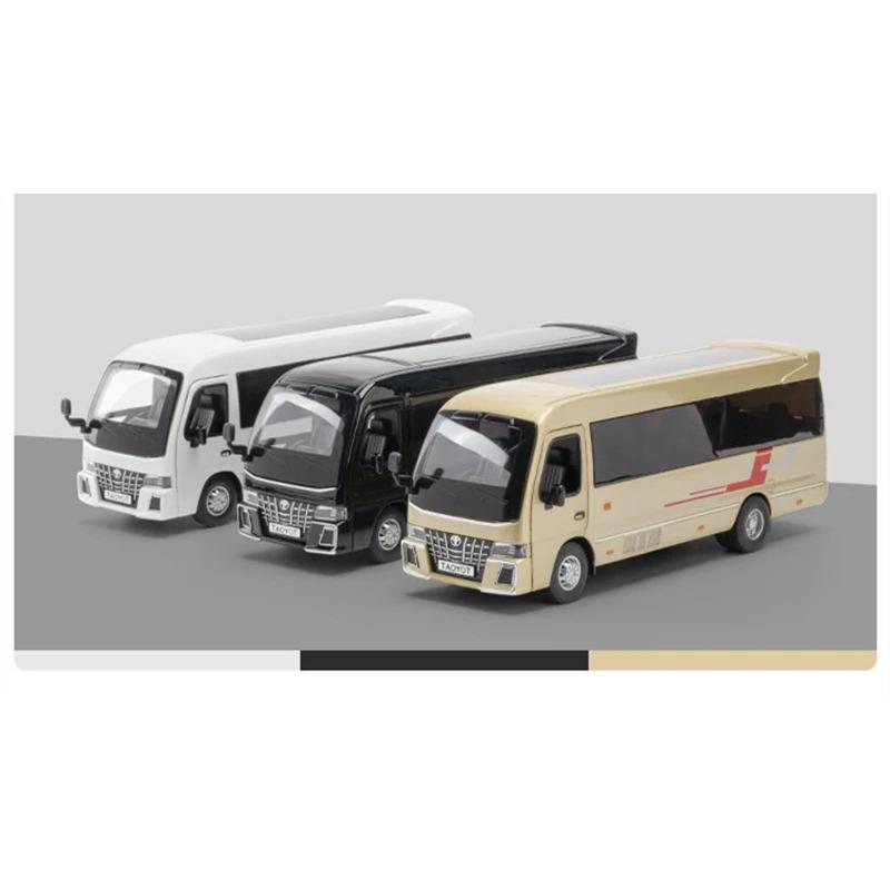1/32 Toyota Coaster Сплав Люксовый Автобус Модель Автомобиля Литые Металлические Пассажирские Автобусы Модель Автомобиля Симуляция Звук и Свет Детская Игрушка Подарок