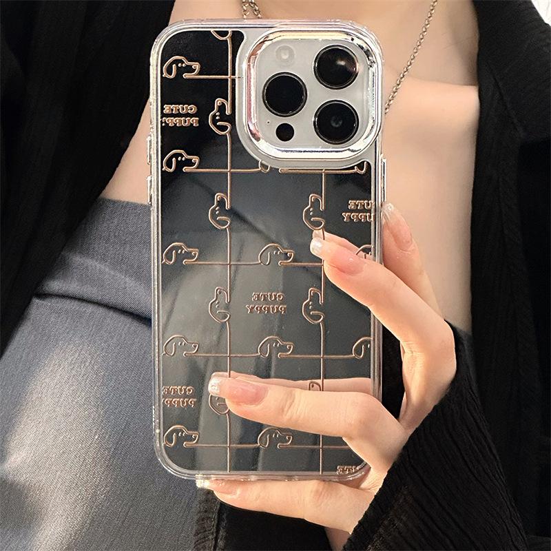 Zhitai Silicone Cartoon Phone Case for iPhone 12/14Pro/15/16Pro with 3-in-1 Mirror Feature