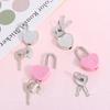 10pcs Romantic Plastic Mini Padlock with 2 Keys Diary Padlocks Heart Shape Padlock Home