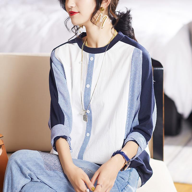 Long-sleeved T-shirt Women's Clothing for Spring New Loose Belly-covering Fashionable Bottoming Shirt