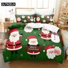Cartoon Santa Claus Comfortable Duvet Quilt Cover Pillowcase Bedding Set Children Bedroom Decoration Home Textile