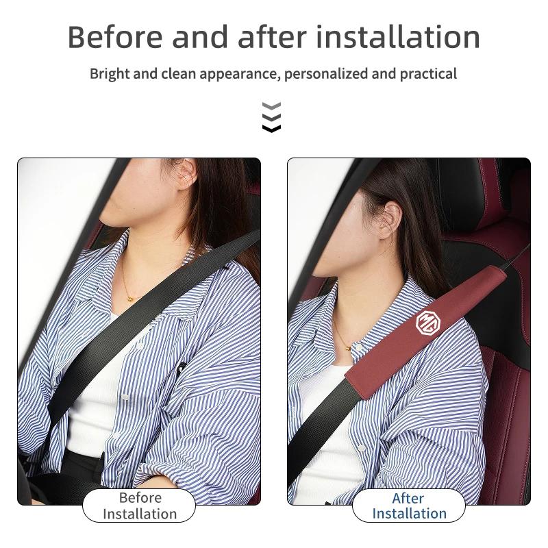 Car Suede Seat Belt Shoulder Pad Cover Accessories For MG 7 6 5 ZS MG4 EV ONE Cyberster HS MG3 EZS GT GS 3SW MARVEL R Scorpio UYE5