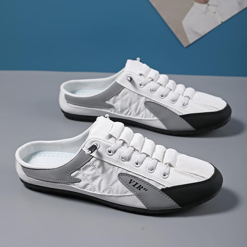 Модные трендовые полушлепанцы, повседневные туфли на плоской подошве для мужчин, классические летние шлепанцы, мужские балетки, лаконичные мужские кроссовки, слипоны, мужские шлепанцы