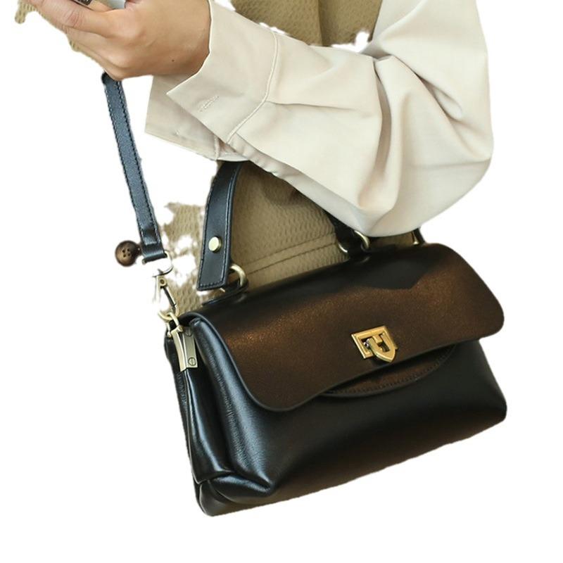 Сумка из натуральной кожи женская в стиле ретро для поездок на работу женская сумка широкополосная модная сумка через плечо