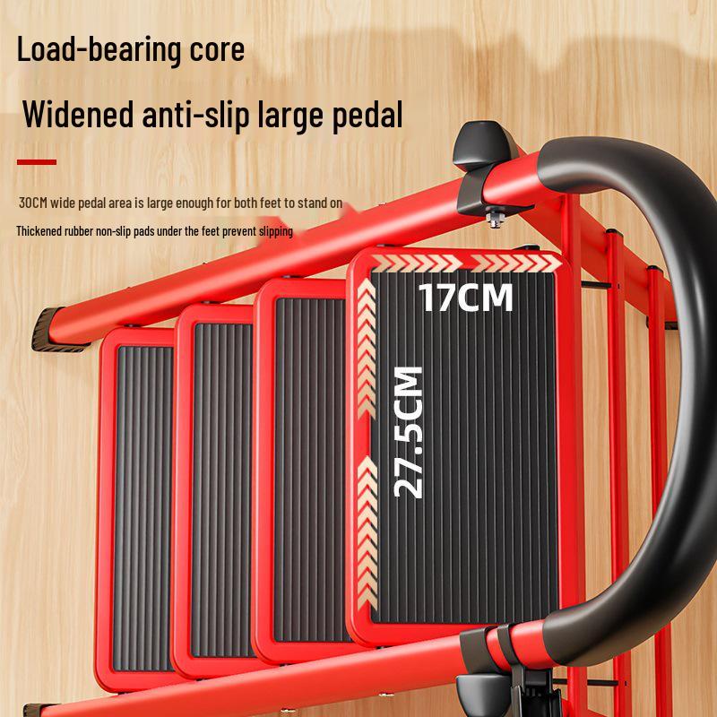 Four-Step Folding Telescopic A-Frame Ladder for Indoor Use