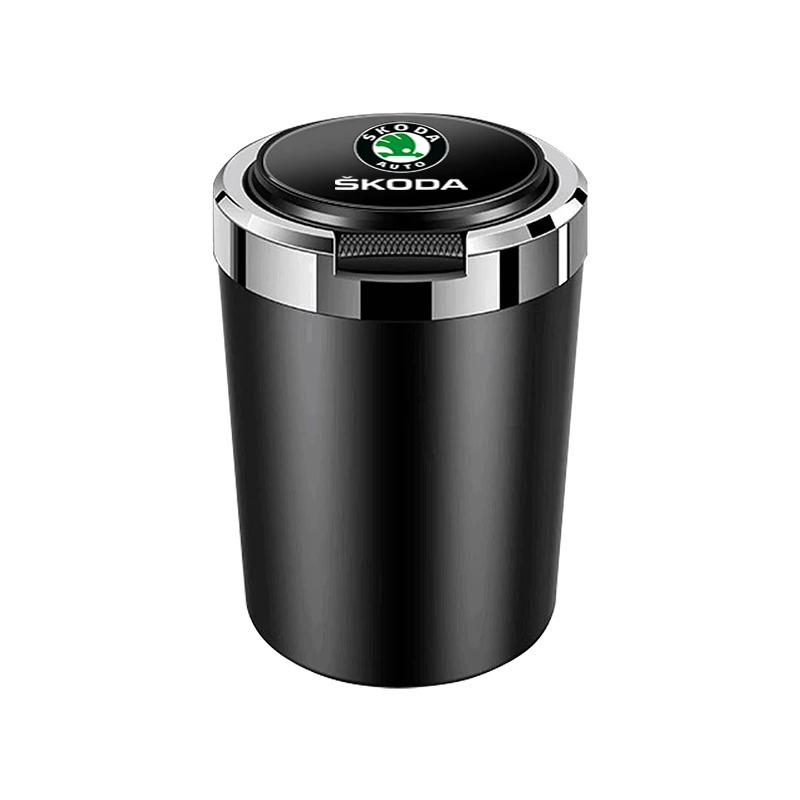 For Skoda Scala Car Ashtray Cigarette Ash Holds Cup LED Light Automotive Ashtray For skoda kodiaq rs 2023 2024 2025 2022 2019 octavia rapid yeti