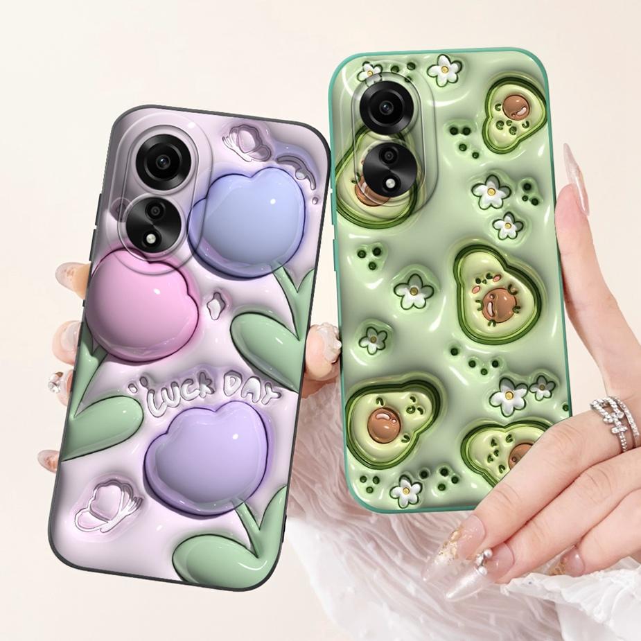 Чехол для Oppo A78 4G CPH2565 Новая Мода Конфетный Расписной Задний Чехол Ударопрочный Чехол для Телефона Для Oppo A78 A 78 OppoA78 4G Мягкие Fundas