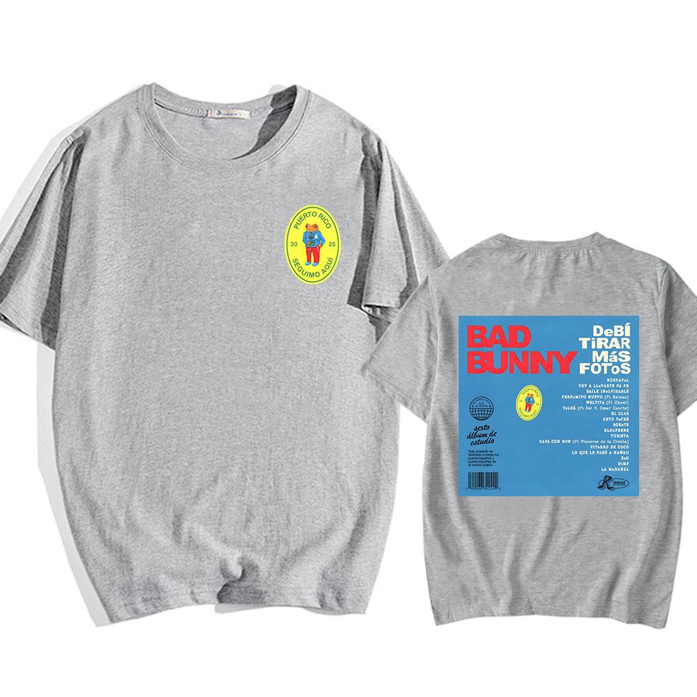 DTMF with Bear Cartoon Tshirts Debí Tirar Más Fotos Printing T-shirt Bad Bunny Hip Hop Tee-shirt Cotton High Quality Tees