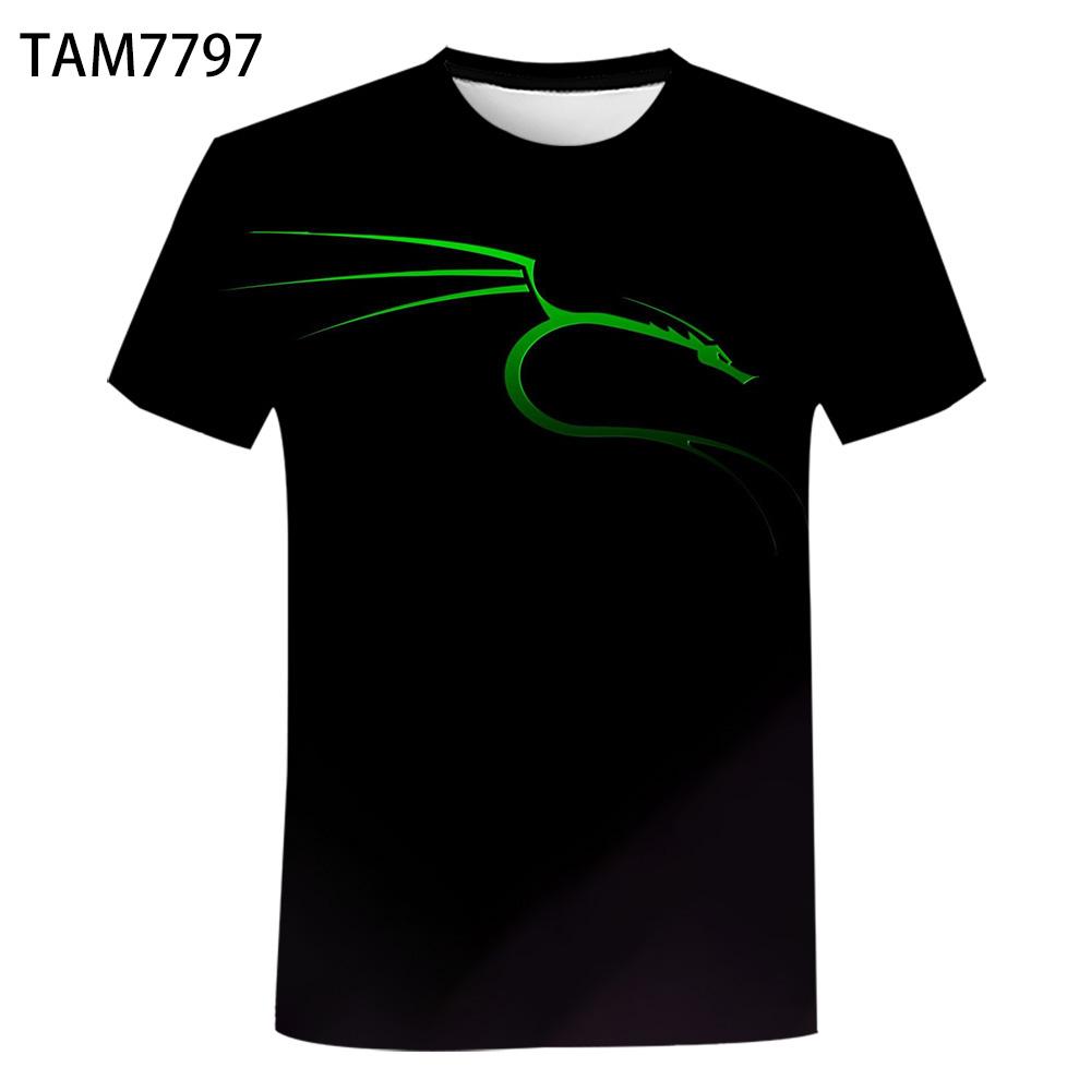 Летняя мужская и женская рубашка 3DT, секс-уличная одежда, футболка с короткими рукавами в стиле хип-хоп, Amoled Terminal Linux