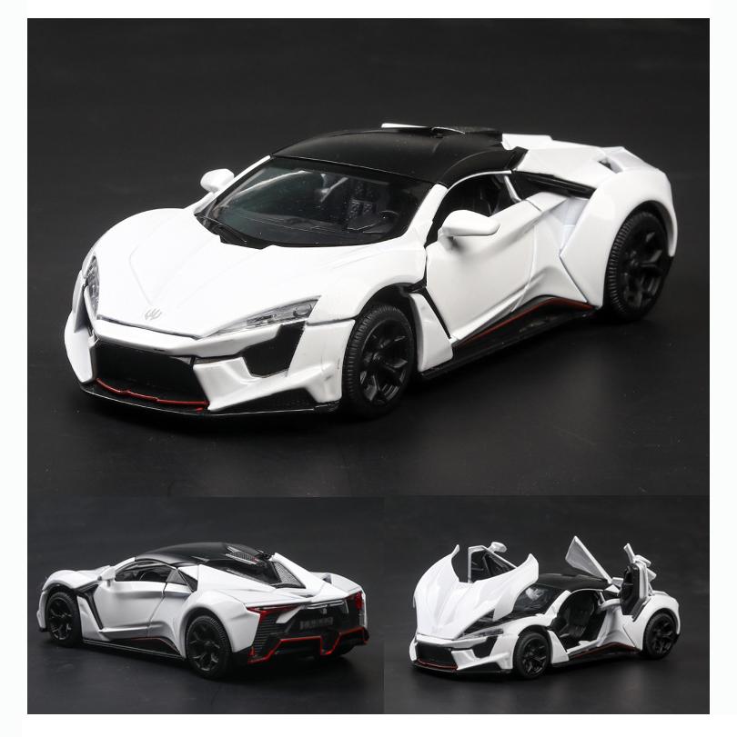 1:32 масштаба Lykan Hypersport, сплав, откидная модель автомобиля, литая под давлением модель, декоративные, мини-транспортные средства, игрушки для детей, парней и молодых людей, подарок
