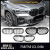 Совместимая Черно-Хромированная Решетка Радиатора "Ноздри" для BMW X1 F48/F49 2020-2022