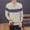 Men's Slim Fit Korean Style Autumn Knitted Sweater - Round Neck, Long Sleeve Pullover