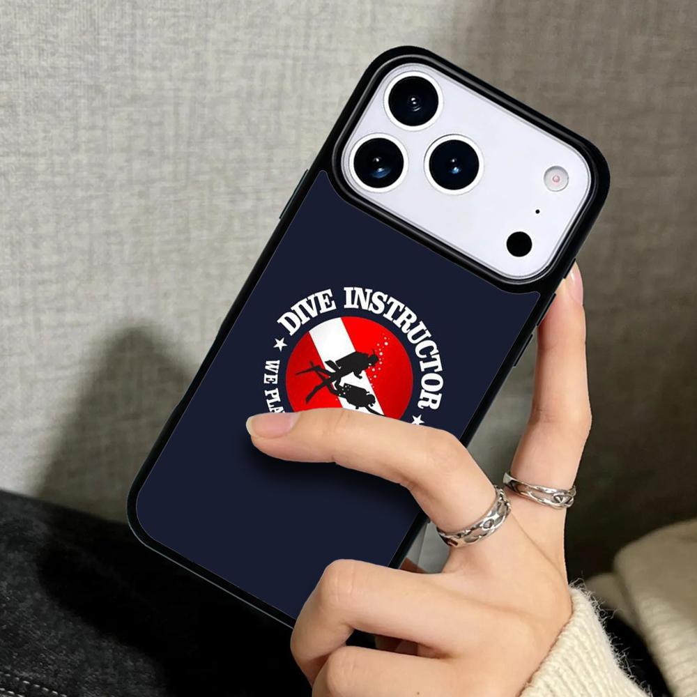 Чехол Case для iPhone 17 Air 16 Pro Max 15 Plus 11 13 Mini 14 12 Задняя крышка телефона Погружение Дайвинг Дайвер Акула Погружение