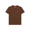 Polo Solid Logo Вышитый круглый вырез с коротким рукавом Футболка Мужская Топы Шоколад 710938686-008