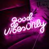 Прозрачный неоновый настенный светильник 'GOOD VIBES' - Красочное украшение для вечеринки