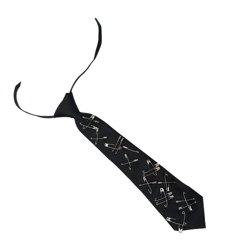 Y2K Girl Tie for Theme Party Knotfree Neck Tie with Pin Decors School Event Shirt Tie for Everyday Use Uniform Accessory
