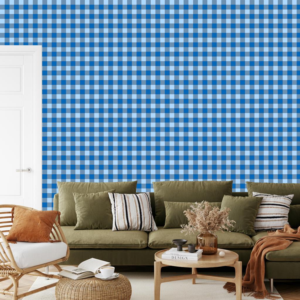 Blue and azure checkered wallpaper, blue background 50x1000