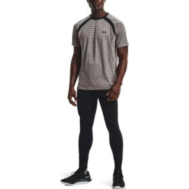 Under Armour Футболка для бега с логотипом, дышащие мужские топы с короткими рукавами, серая 1367535-066