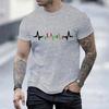T Shirt for Men Clothes Short Sleeve Shirts Men's Summer Loose T-shirts Trading Heartbeat Printed T-shirt Tee Shirts Homme Tops