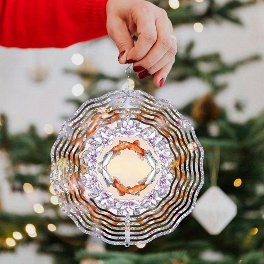 360 Degree Rotating 10 Inch Hanging Wind Spinner Elegant Metal Garden Decor for Patio Balcony Outdoor Year Round Art Gift for Family Friends