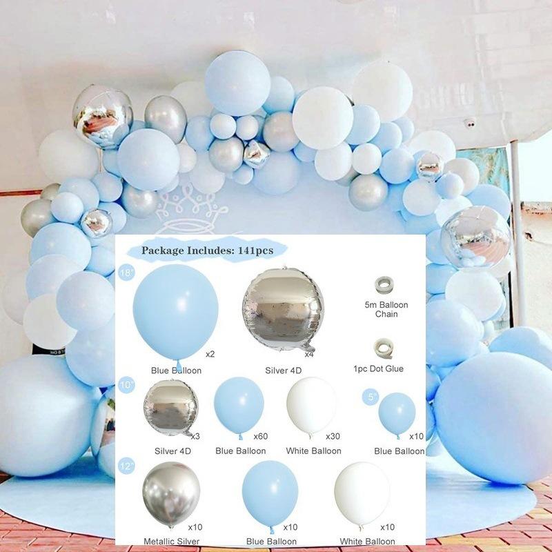 Blue Balloon Set Birthday Party Scene Arrangement Wedding Blue And White Balloons