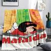 1PC Mafalda Print Flannel Blanket, High quality Comfortable for All Seasons, Home Decor, Warmth and Comfort, Perfect for Christmas Gifts 80