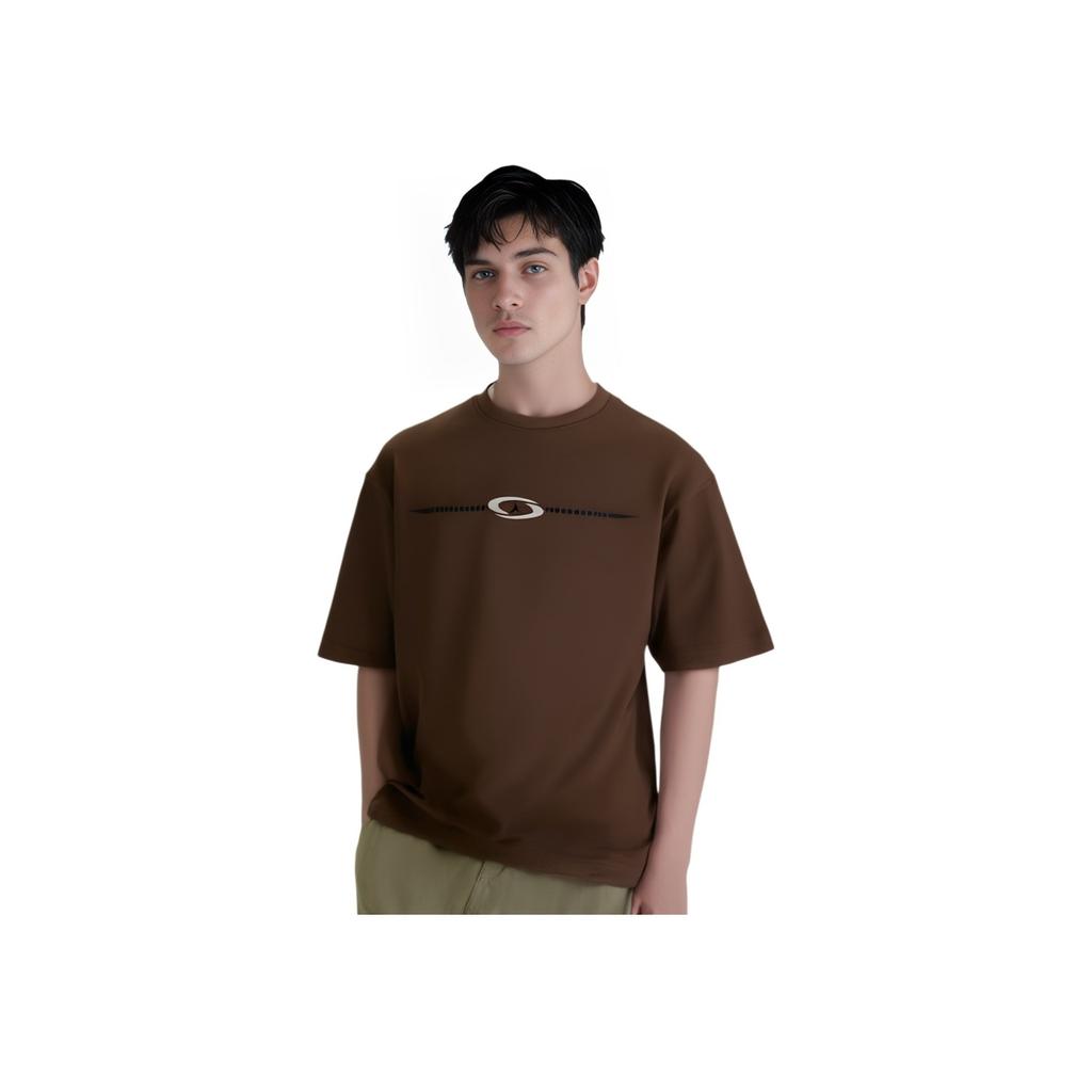 Jordan X Travis Scott Letter Logo Print Crew Neck Short Sleeve T-Shirt Men Tops Marmot-Brown DZ5511-274