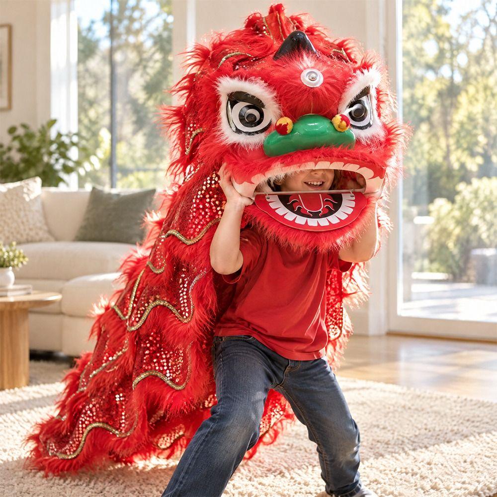Handmade Lion Dance Costume Artificial Fur Children's Lion Dance Lion Dance Pants Spring Festival