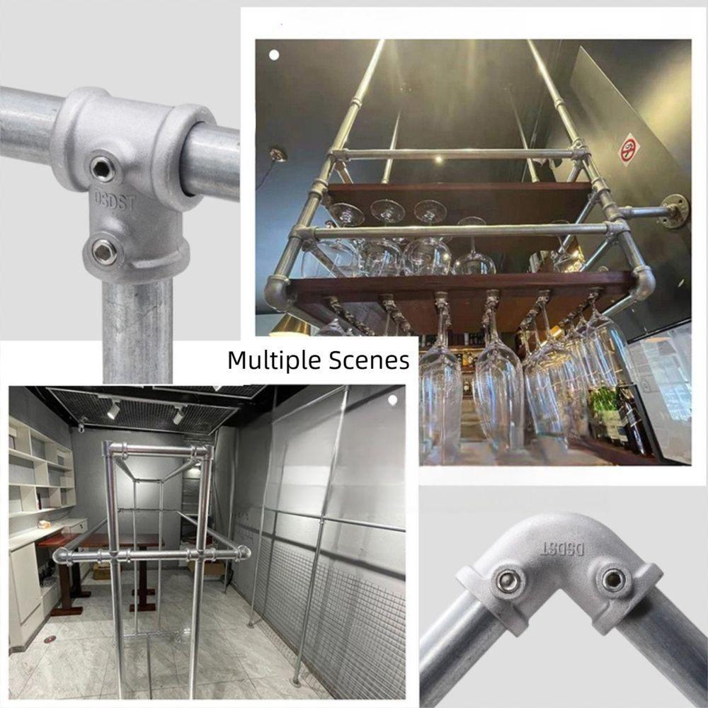 1\2''/3\4" Pipe Fitting Connector Aluminum Alloy Steel Circular Pipe Connector Steel Tube Shelf