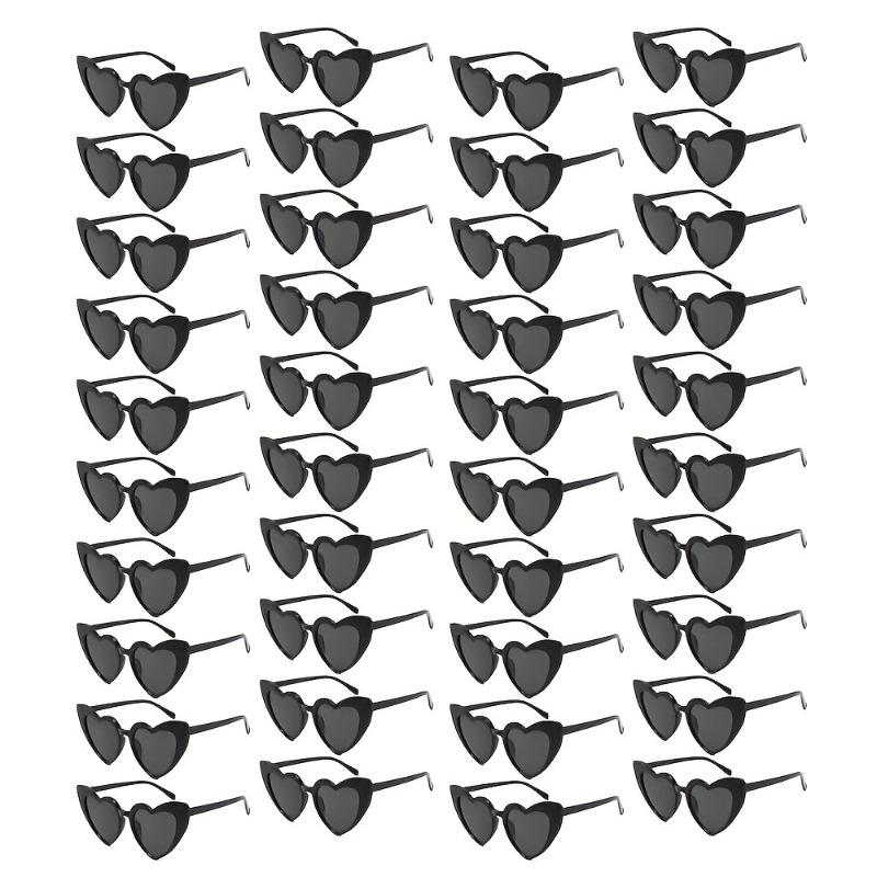 40 пар очков в форме сердца - Ретро-очки для свадебной вечеринки с черной оправой, легкая пластиковая оправа, подходят для невест