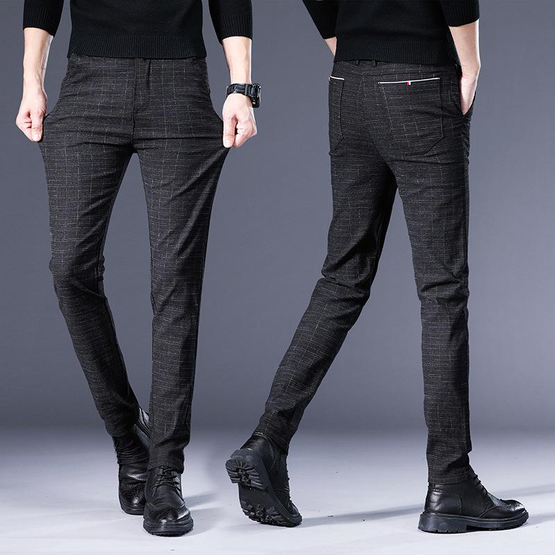 Новые осенние повседневные брюки, мужские корейские версии The Tide of Youth, маленькие прямые хлопковые брюки, мужские узкие мужские брюки